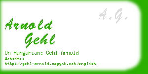 arnold gehl business card